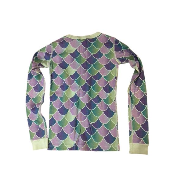 Hanna Andersson Purple & Green Mermaid Long Sleeve Pajama Top Shirt Girls 12 - Picture 3 of 5